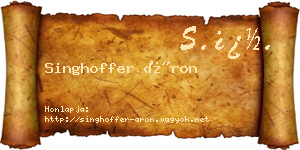 Singhoffer Áron névjegykártya